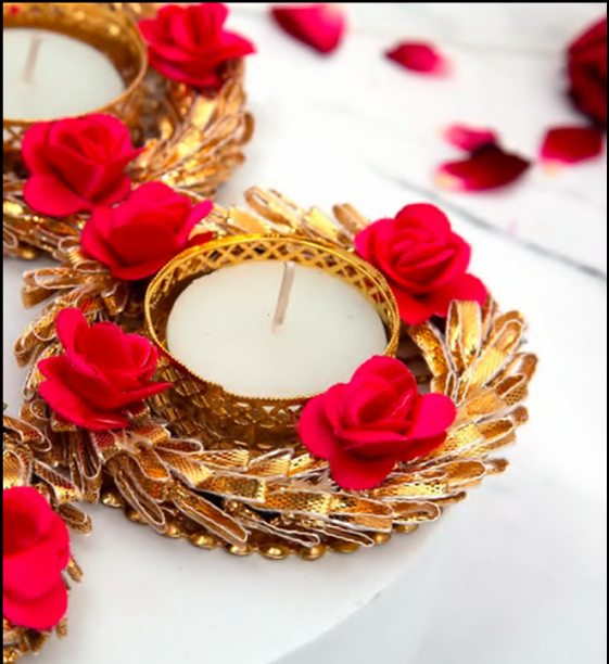 Artisanal Flower T-light Candle Holder